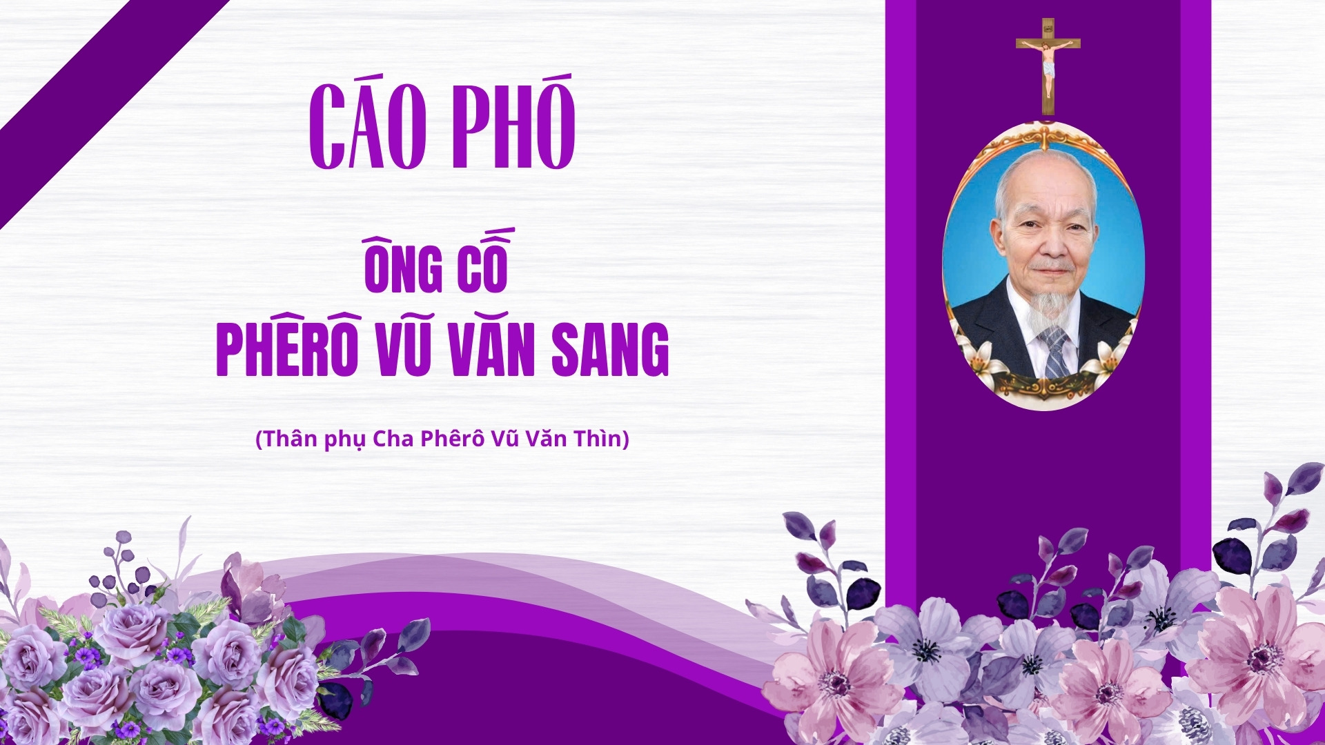 Cáo phó: Ông Cố Phêrô Vũ Văn Sang